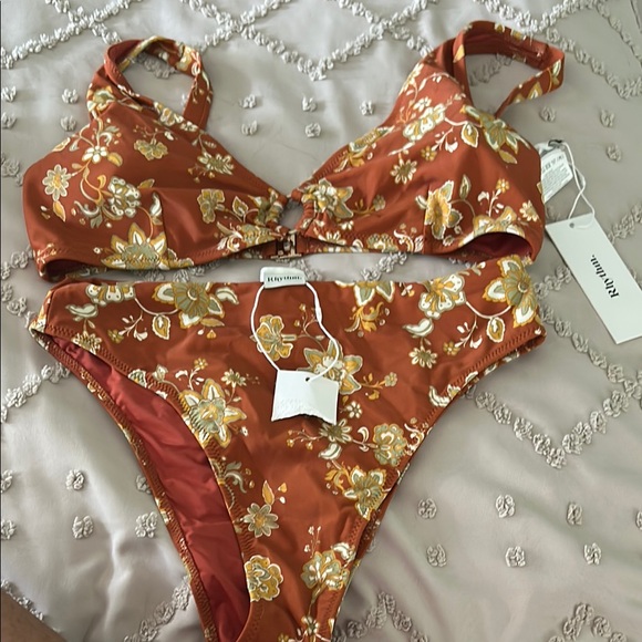 Rhythm. Other - Floral Bikini Set in Rust and Yellow